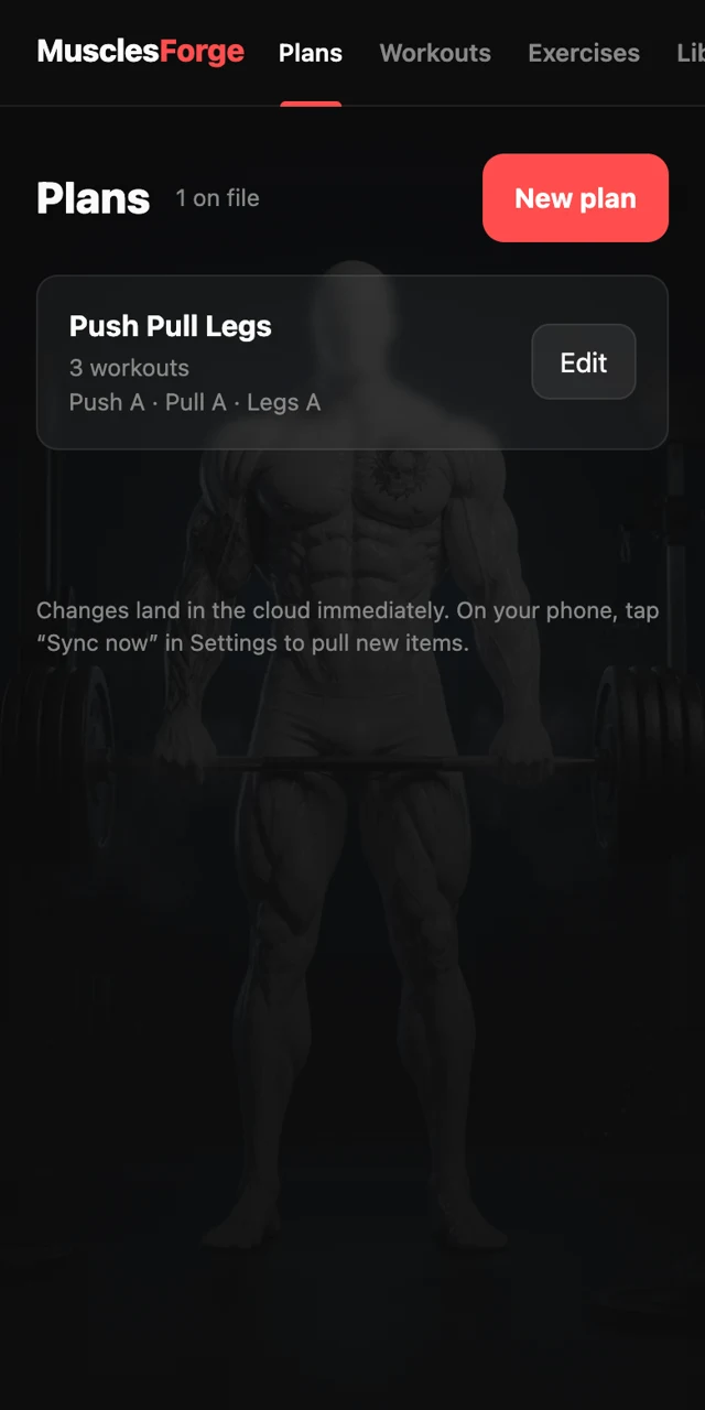 Plans screen